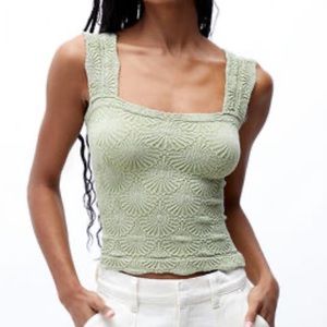 Free People Jade Green Love Letter Cami Tank Top